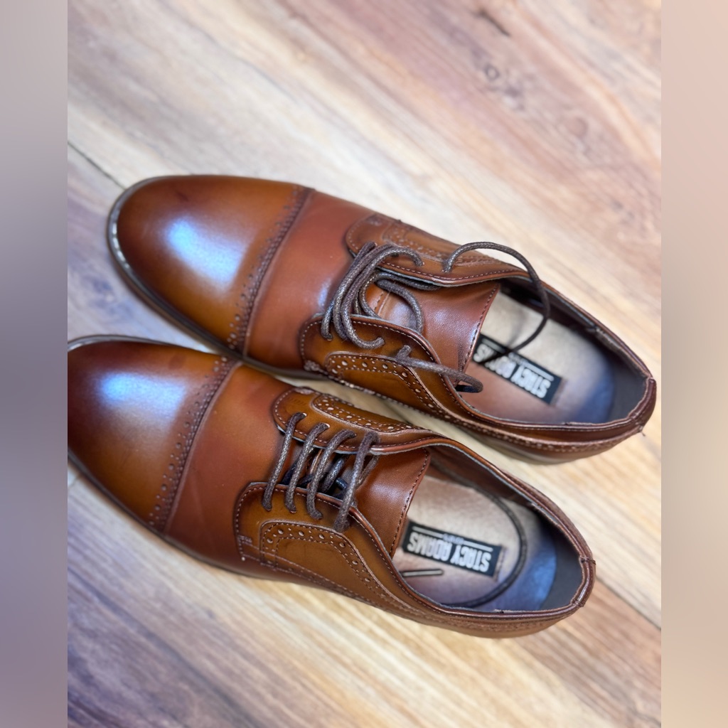 Stacy Adams Men's Brown Leather Wingtip Oxford Dress Shoe 486202 Men’s 3m